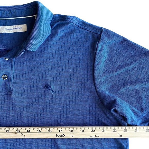 Tommy Bahama Polo Shirt Men's L Blue Short Sleeve Modal Blend Collared - Picture 4 of 7